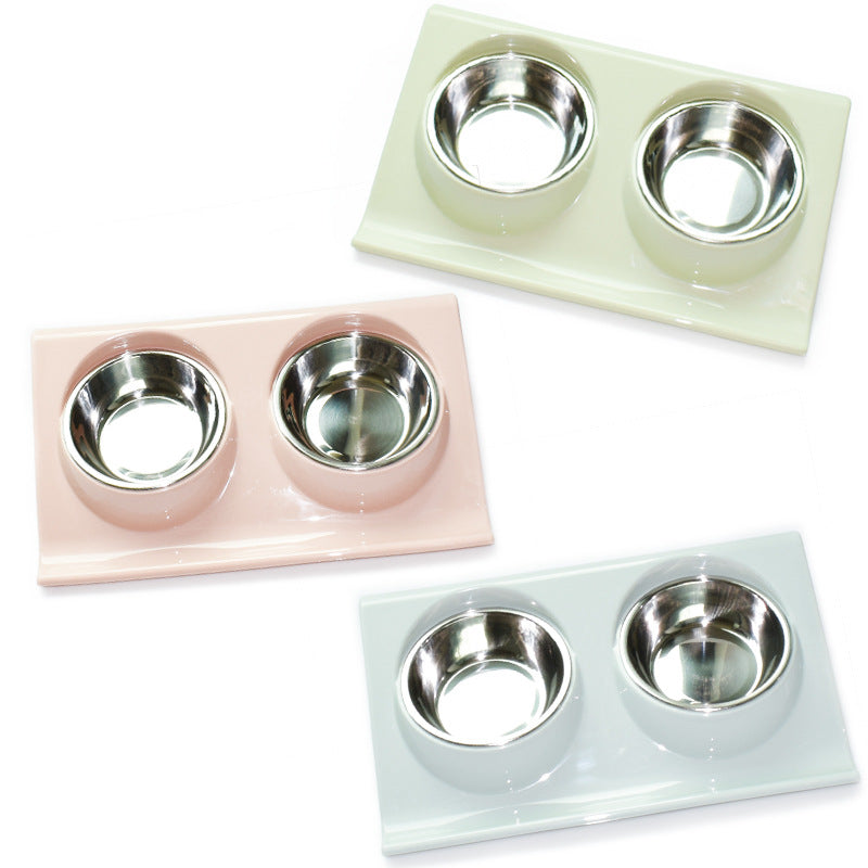 Stainless Steel Pet Double Bowl