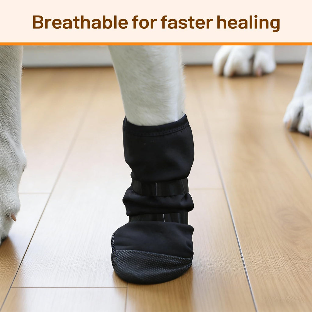 Dog Recovery Boot For Injured Paws - Breathable Dog Shoes With Non-Slip Sole & Self-Adhesive Strap, Dog Bootie To Protect Wounds From Lickin