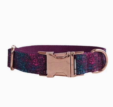 Glow-In-The-Dark Forest Dog Collar Pet Supplies Export Leash Set Rose Gold Buckle