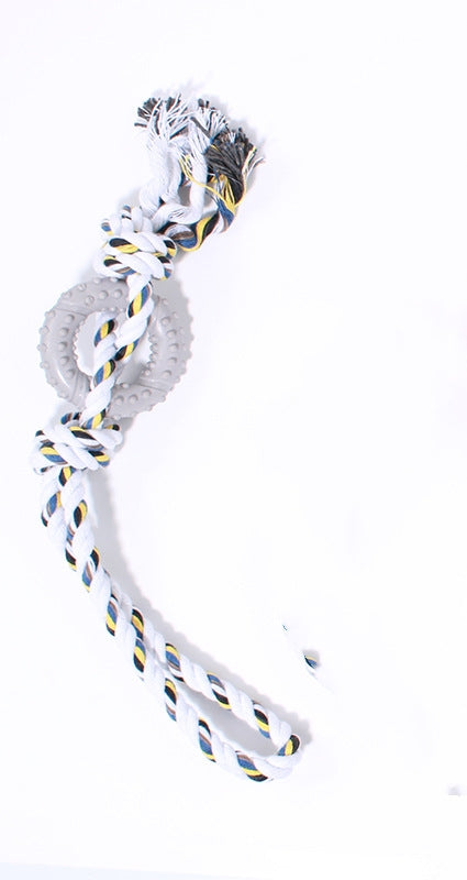 Pet R Toy Cotton Dog Teething Durable Chewable Knot Rope
