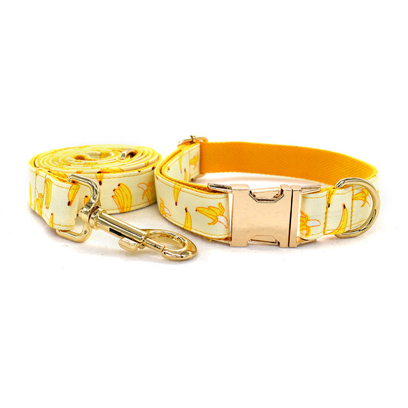 Yellow Banana Dog Leash And Collar