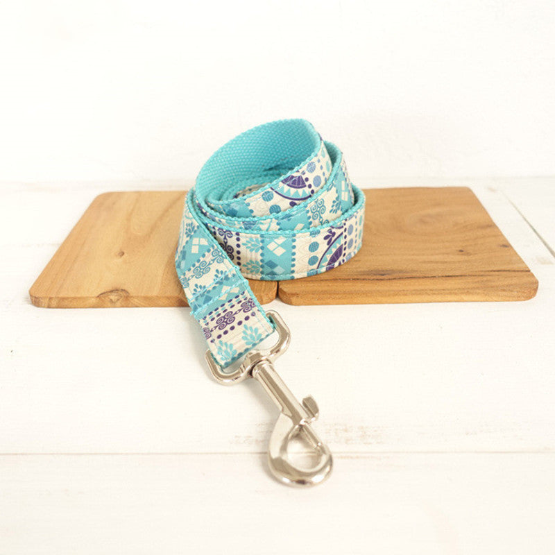 Blue Printed Ethnic Dog Running Traction Suit