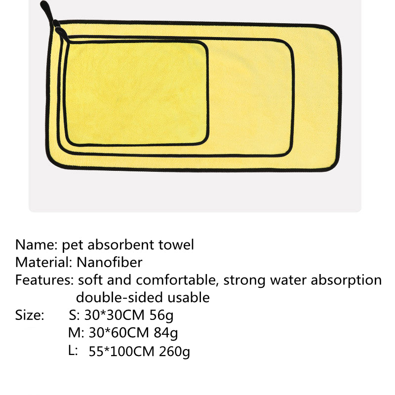 Multi-Size Absorbent Pet Bath Towel