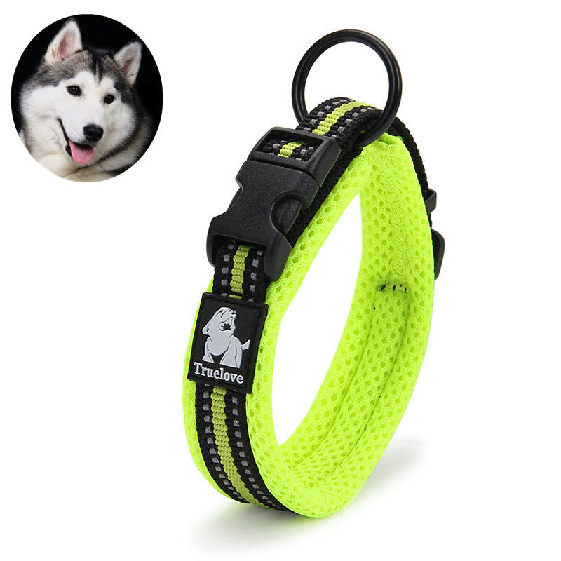 Pet Reflective Nylon Sandwich Breathable Mesh Collar