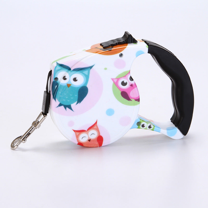 Automatic Cute Dog Walker Traction Rope Flat Rope Traction Device Dog Rope Multicolor