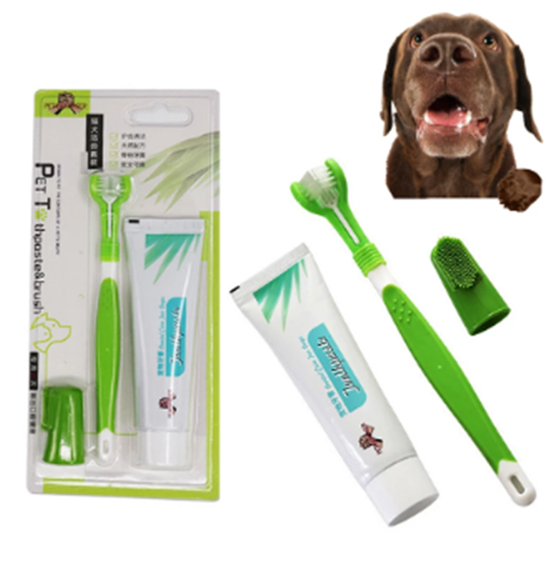 Three-Head Toothbrush Silicone Finger Cots