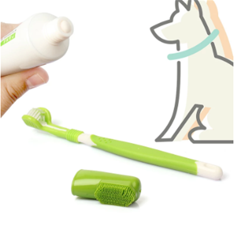 Three-Head Toothbrush Silicone Finger Cots