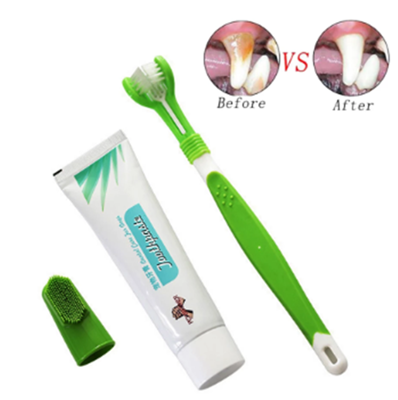 Three-Head Toothbrush Silicone Finger Cots