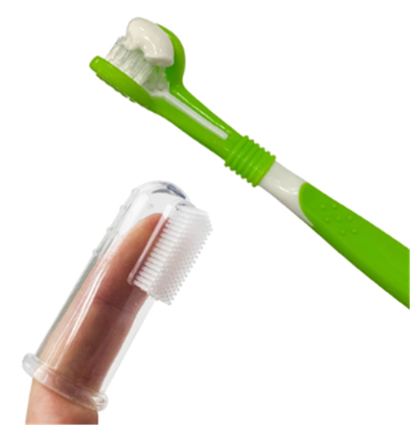 Three-Head Toothbrush Silicone Finger Cots