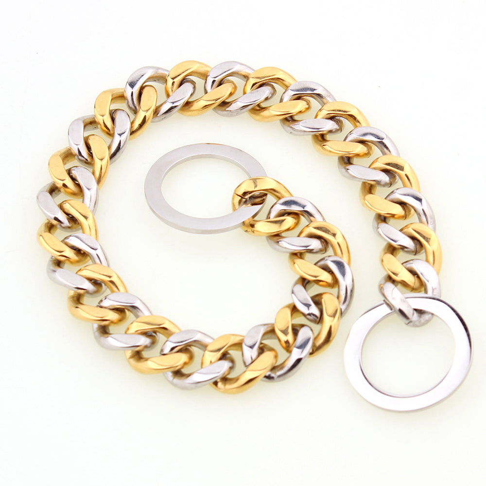 Titanium Steel Stainless Steel Two-Tone Polished Gold Collar