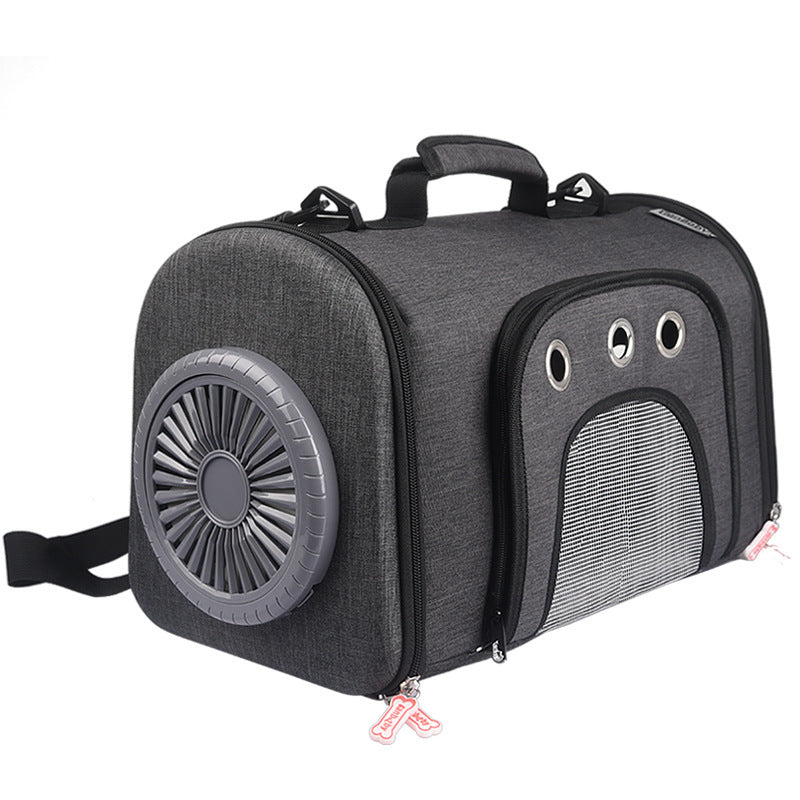 Pet Out Bag With Fan And Mesh Ventilation
