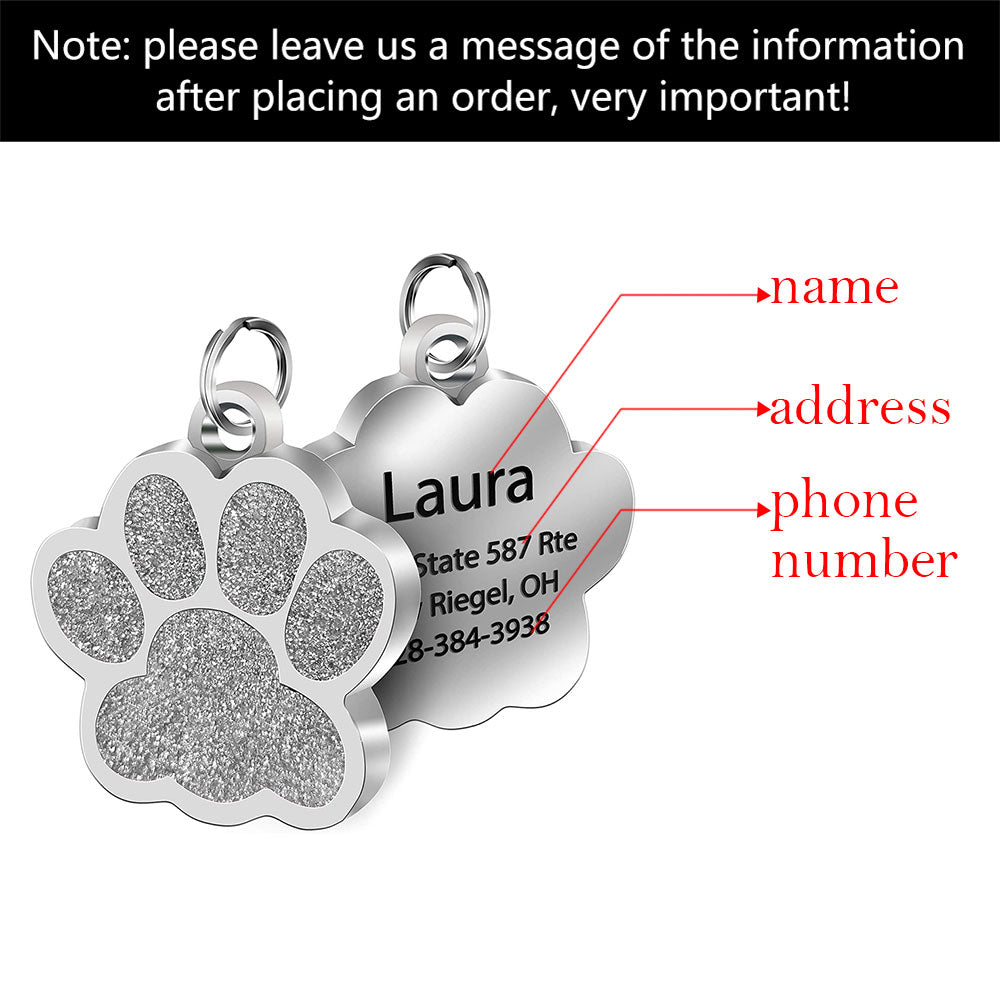 Customizable Stainless Steel Bone Dog ID Tag