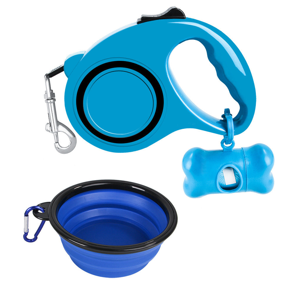 Dog Traction Rope And Folding Bowl