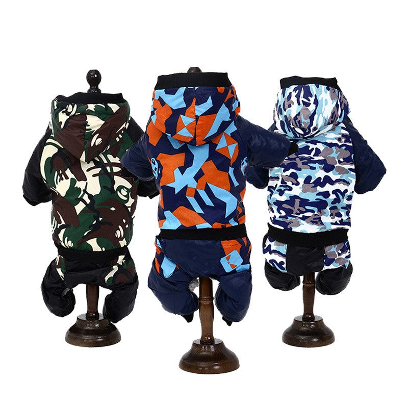Autumn Winter Camouflage Hooded Dog Clothes