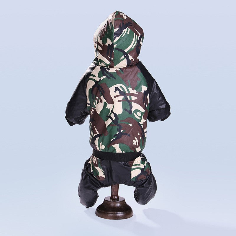 Autumn Winter Camouflage Hooded Dog Clothes