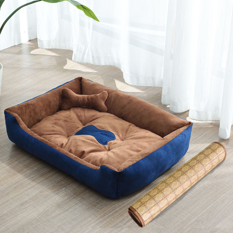 Four-Season Dog Bed And Mat