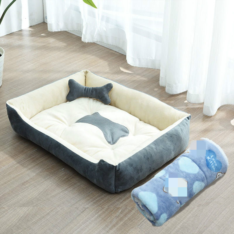 Four-Season Dog Bed And Mat