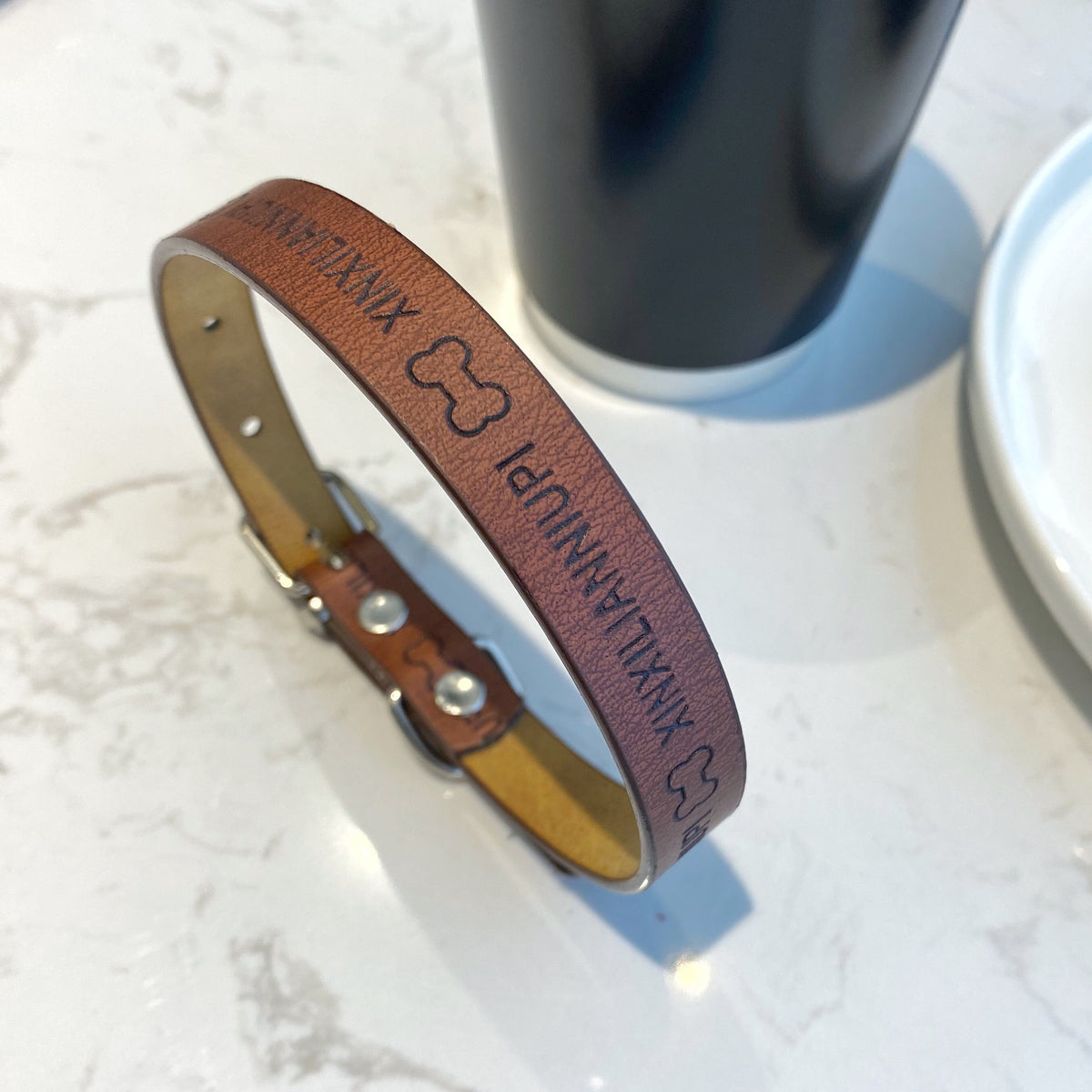 Factory Direct Sale Cute Printing Pet Collar Firm Anti-Bite Small Medium-Sized Large Dog Leather Pet Supplies