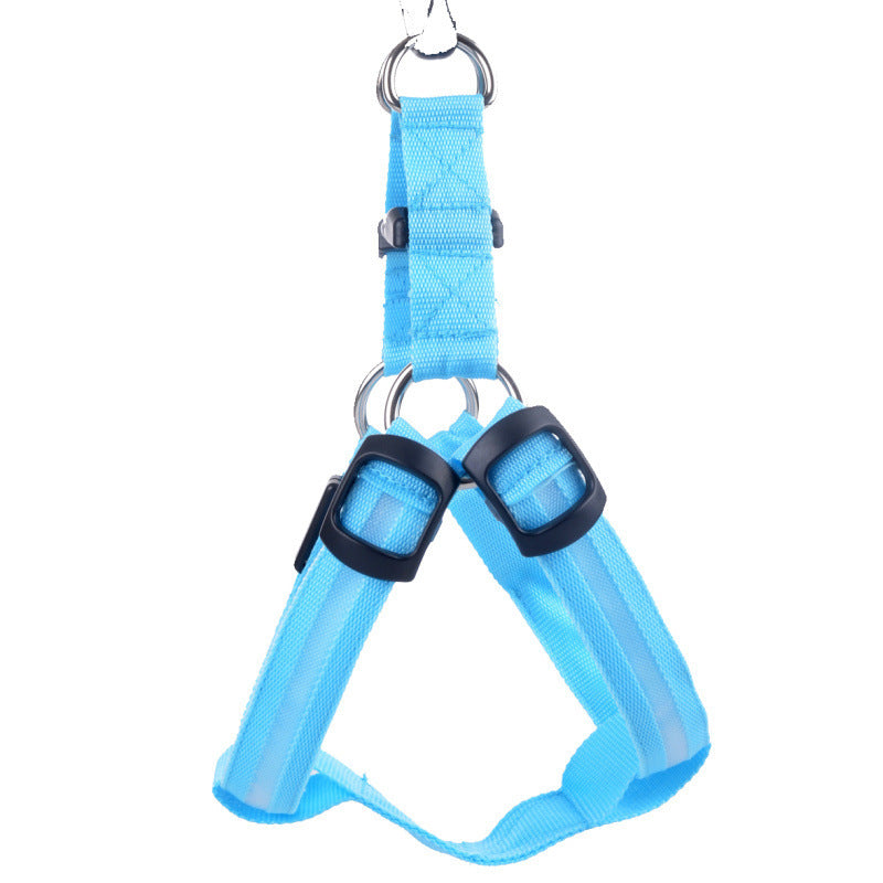 Dog Leashing Vest With Led Illuminated Chest Back