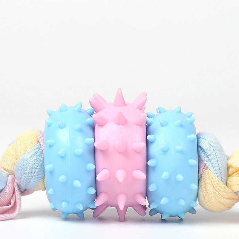 Tpr Pet Toy Three Circle Cloth Strip Molar Cleaning Tooth Bite Resistant Toy
