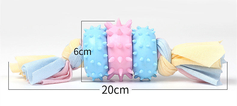 Tpr Pet Toy Three Circle Cloth Strip Molar Cleaning Tooth Bite Resistant Toy