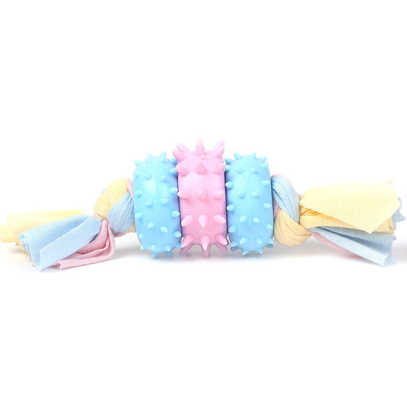 Tpr Pet Toy Three Circle Cloth Strip Molar Cleaning Tooth Bite Resistant Toy