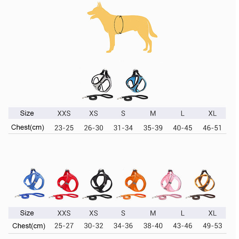 Dog Chest Harness And Leash Set