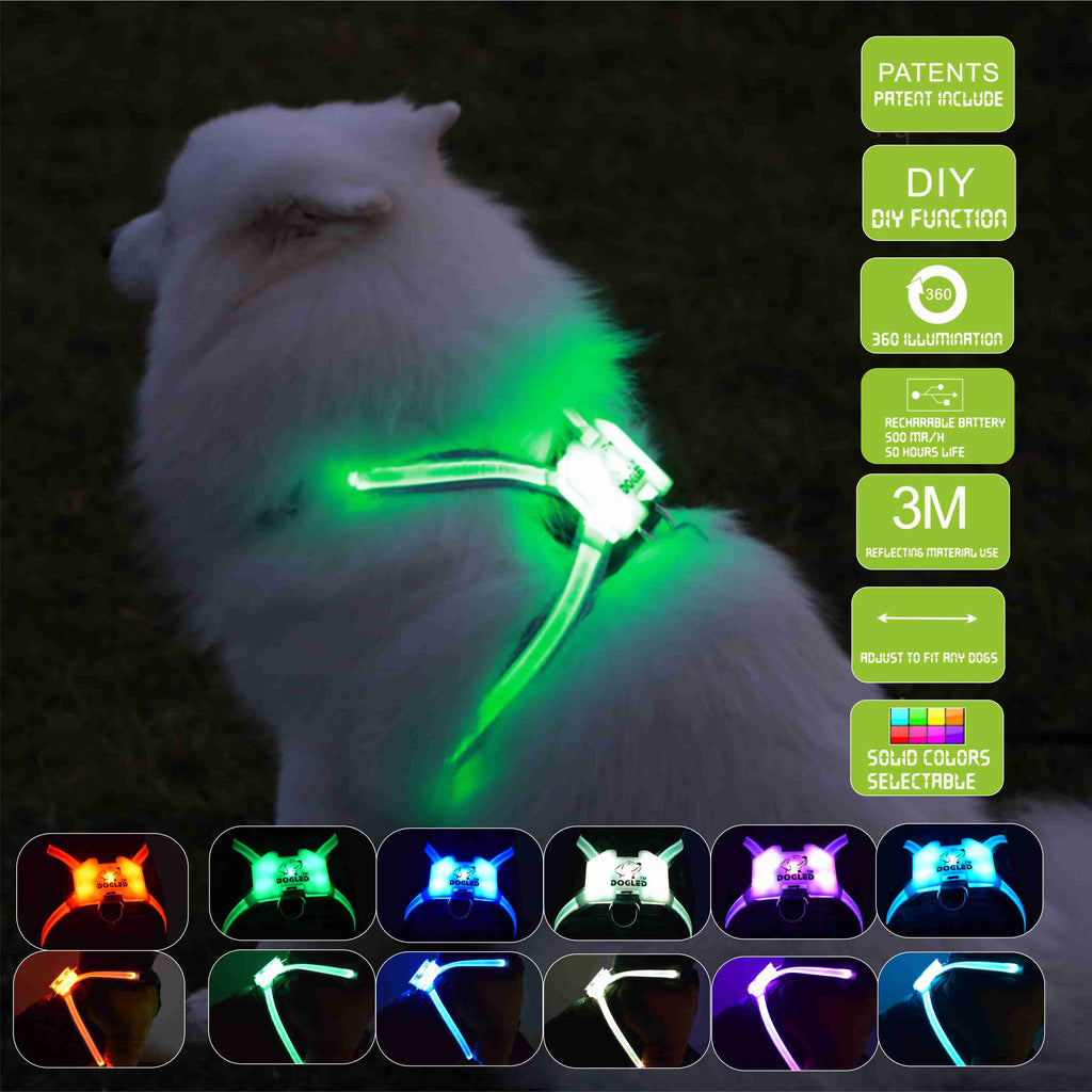 USB Rechargeable Silicone Luminous Dog Collar