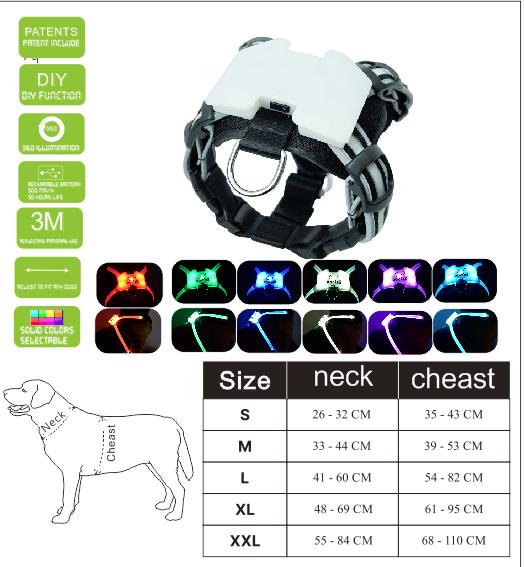 USB Rechargeable Silicone Luminous Dog Collar