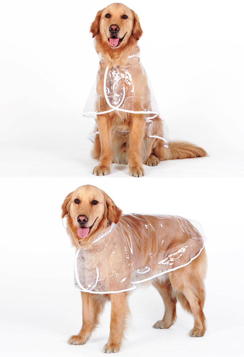 Hoopet Dog Raincoat Big Dog Medium-Sized Dogs Pet Waterproof Clothing Jacket Clothes Puppy Casual