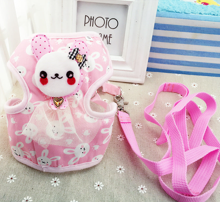 Three-Dimensional Flower Dsign Chest Back Traction Rope Vip Teddy Bichon Dog Traction Rope