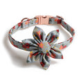 Flower Print Dog Collar Rose Metal Buckle And Wind Sunflower Pet Collar