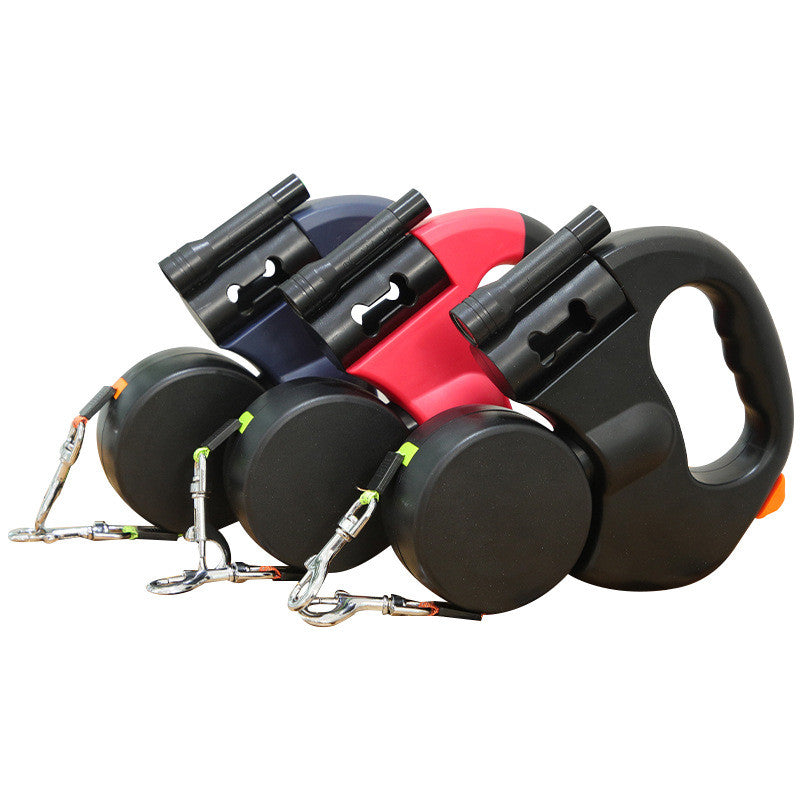 Double-Head Retractable Leash with Light