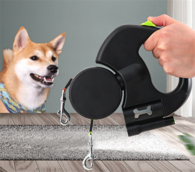 Double-Head Retractable Leash with Light