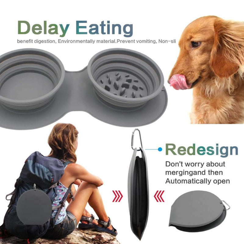 Silicone Foldable Slow Feed Dog Bowl