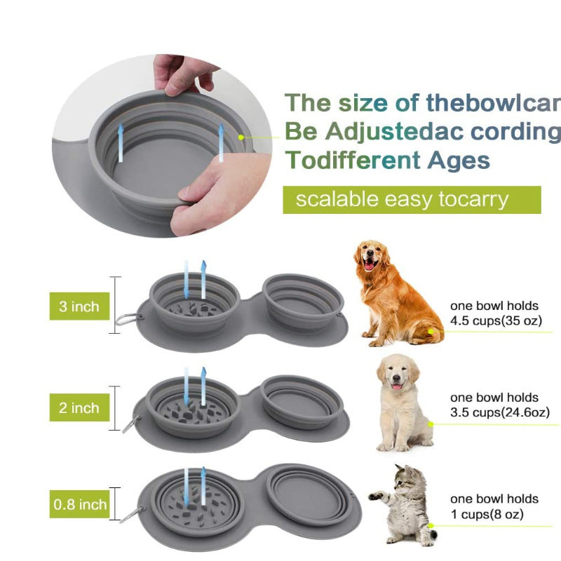 Silicone Foldable Slow Feed Dog Bowl