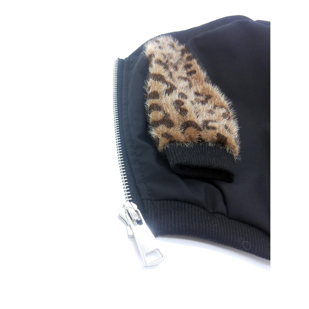 Net Red Same Style Leopard Jacket Dog Clothes