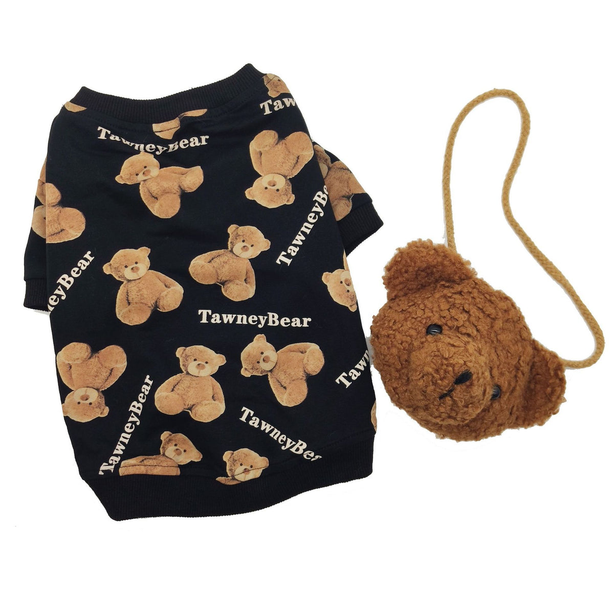 Dog Clothes Autumn And Winter Clothes Plus Velvet Bear Sweater And Backpack