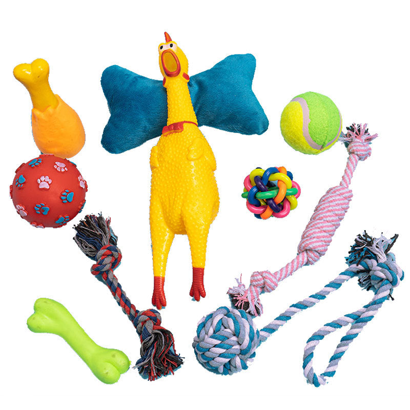 Dog Toy 10-Piece Set, Resistant To Biting Teeth