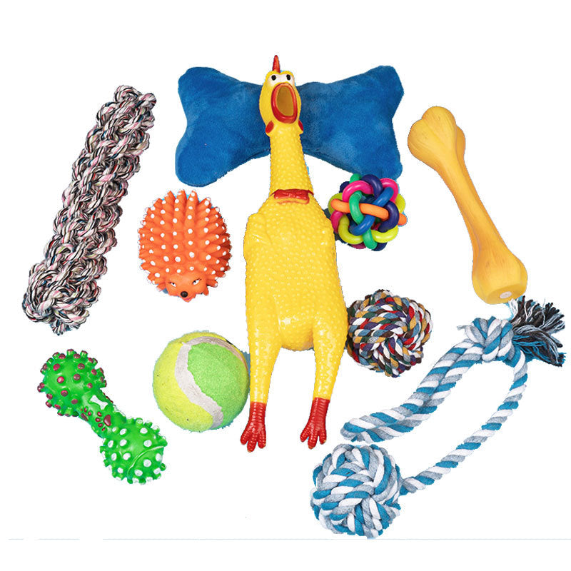 Dog Toy 10-Piece Set, Resistant To Biting Teeth