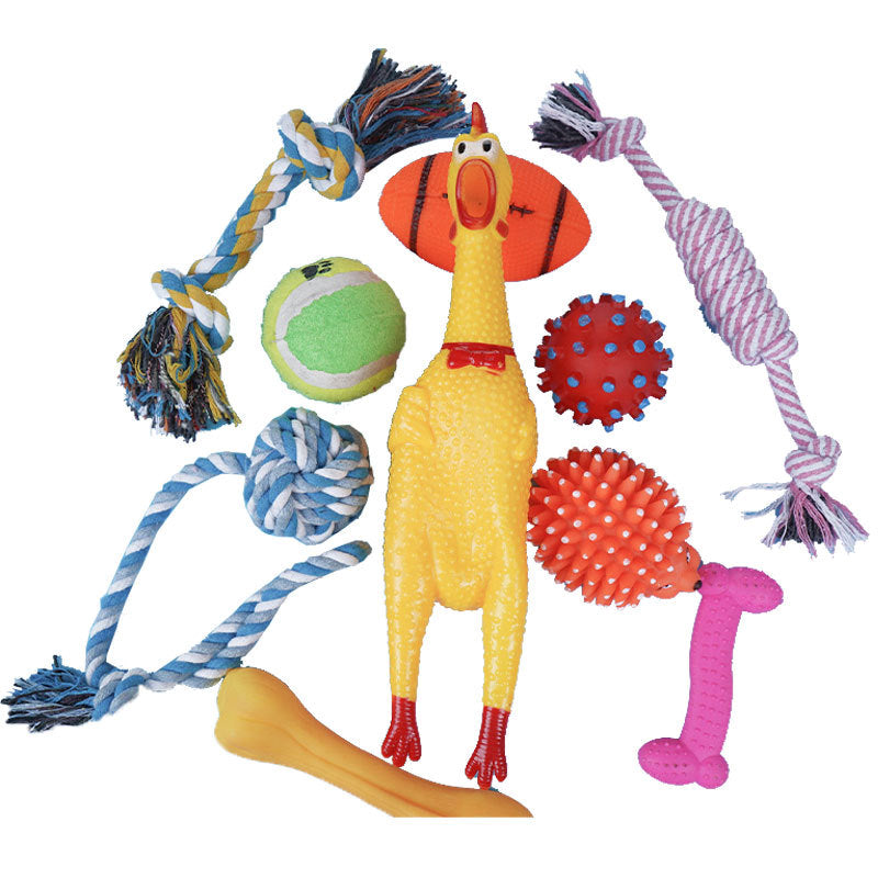 Dog Toy 10-Piece Set, Resistant To Biting Teeth