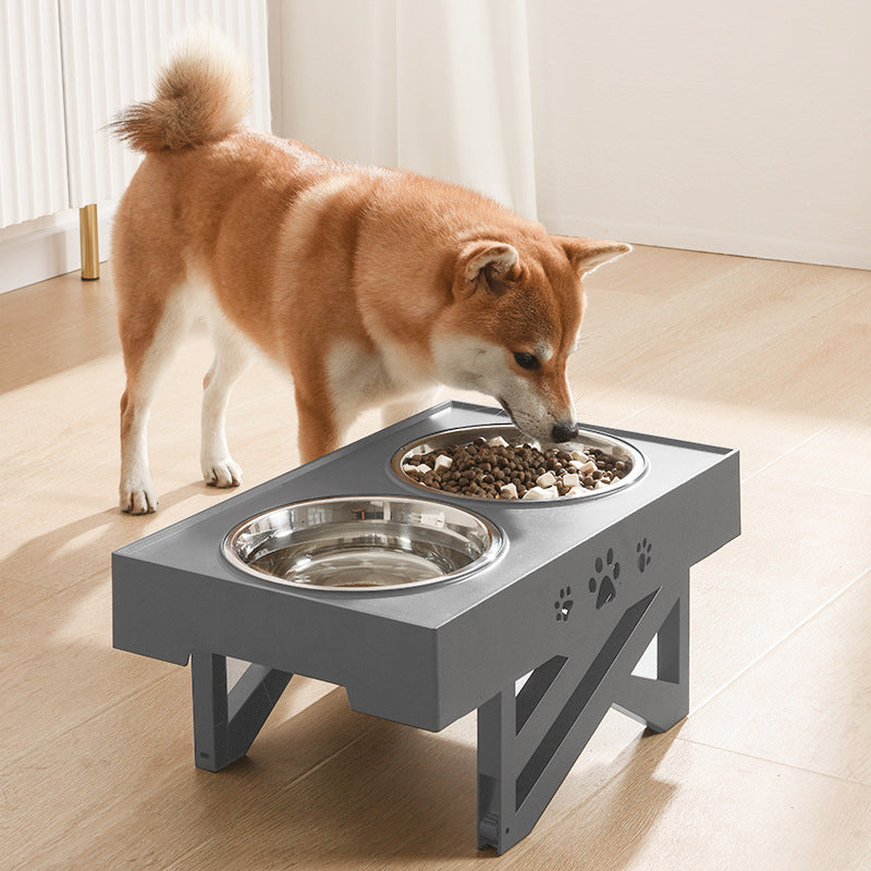 Adjustable Height Large Dog Food Bowl