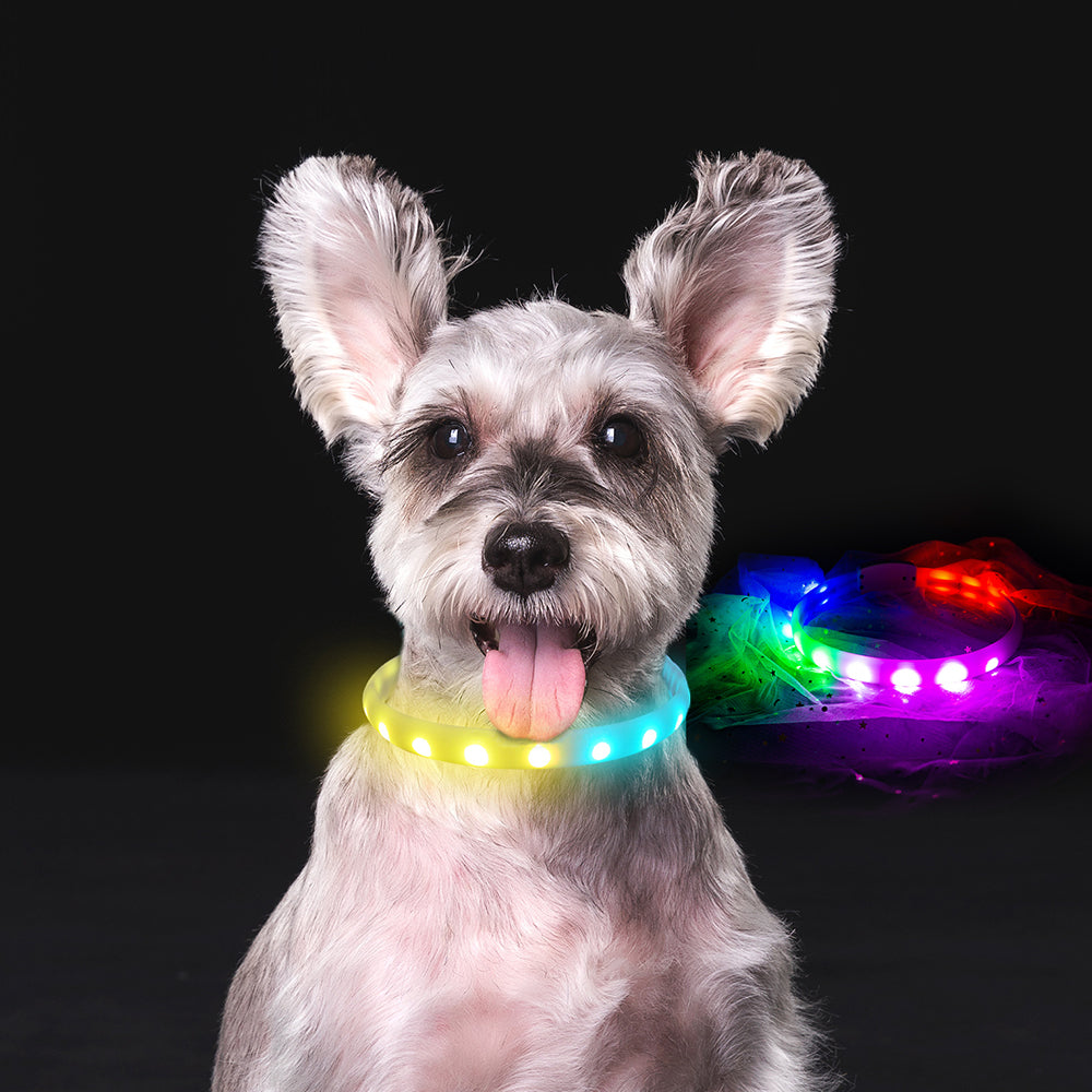 Flash Collar For Dogs Usb Charging Anti-Lost Silicone Necklace Pet Products
