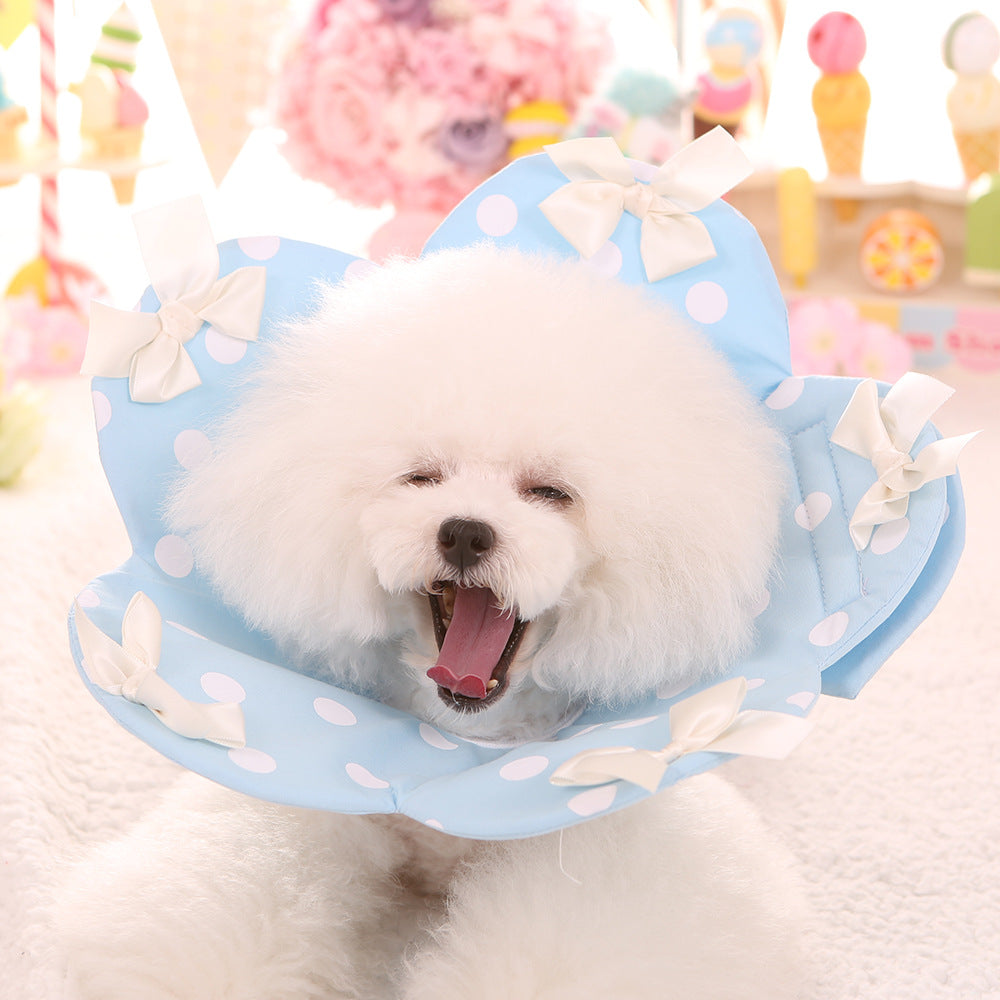 Four Seasons New Flower Elizabethan Ring Teddy Pet Dog Anti-Bite Ring Fold