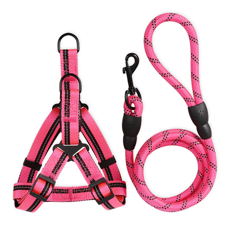 Reflective Dog Chest Back Traction Rope