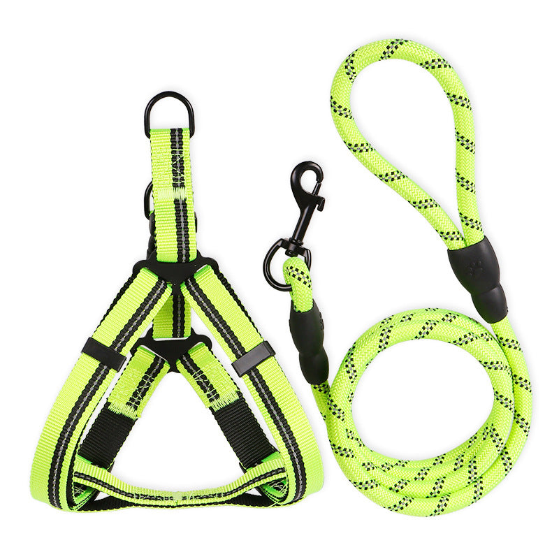 Reflective Dog Chest Back Traction Rope