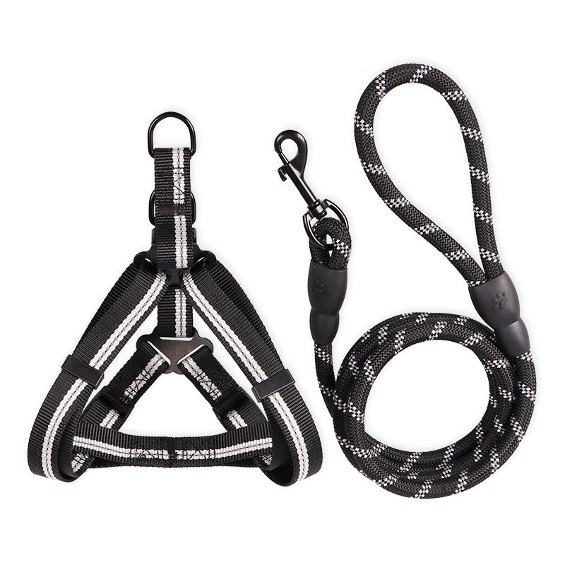 Reflective Dog Chest Back Traction Rope