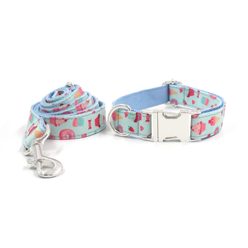 Lettering Pet Collar Leash Set Spot Large Dog Pet Dog Collar Leash Set Dog Walking Set