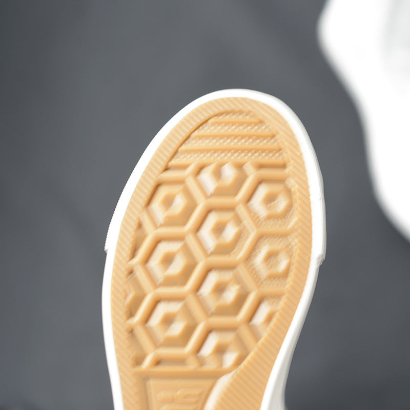 High-Top Women'S Casual Canvas Shoes Zipper Long Boots