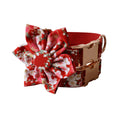 Red And Flower Style Female Dog Dog Pen And Dog Leash Set